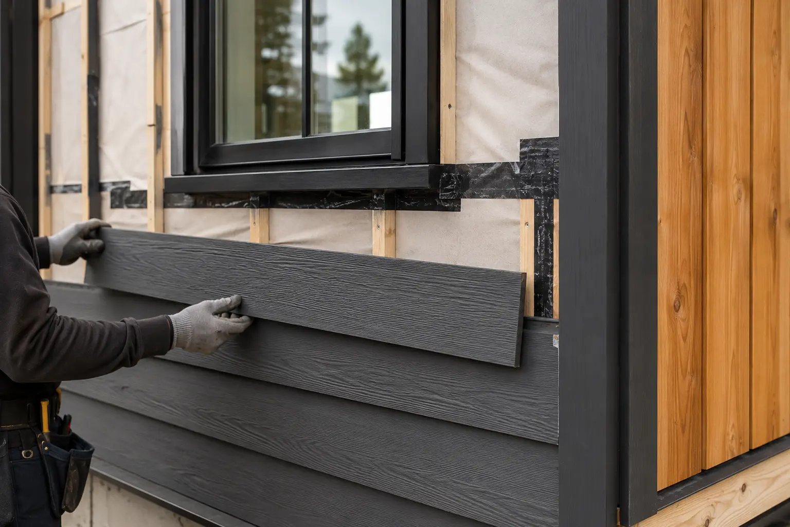 Detailed new-construction siding installation
